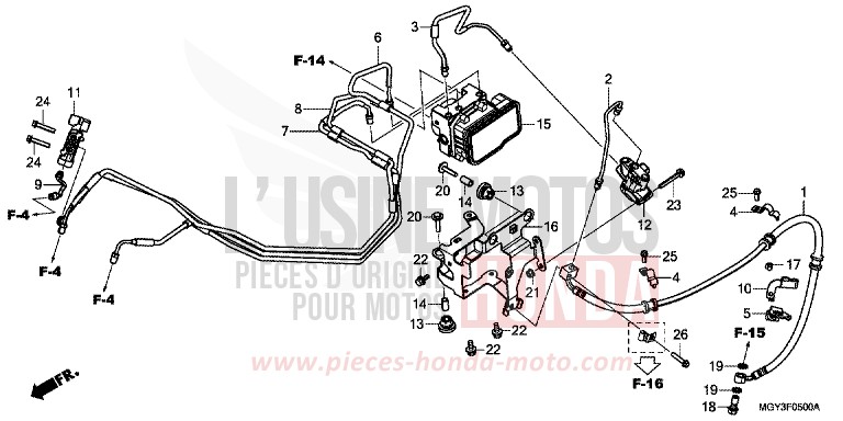 MODULATEUR ABS von VFR800X „Crossrunner“ MAT BULLET SILVER (NH389) von 2012